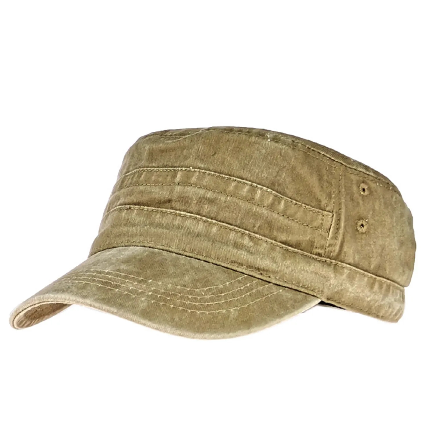 Washed Cotton Hat Distressed Cadet Cap Military Army Style 2