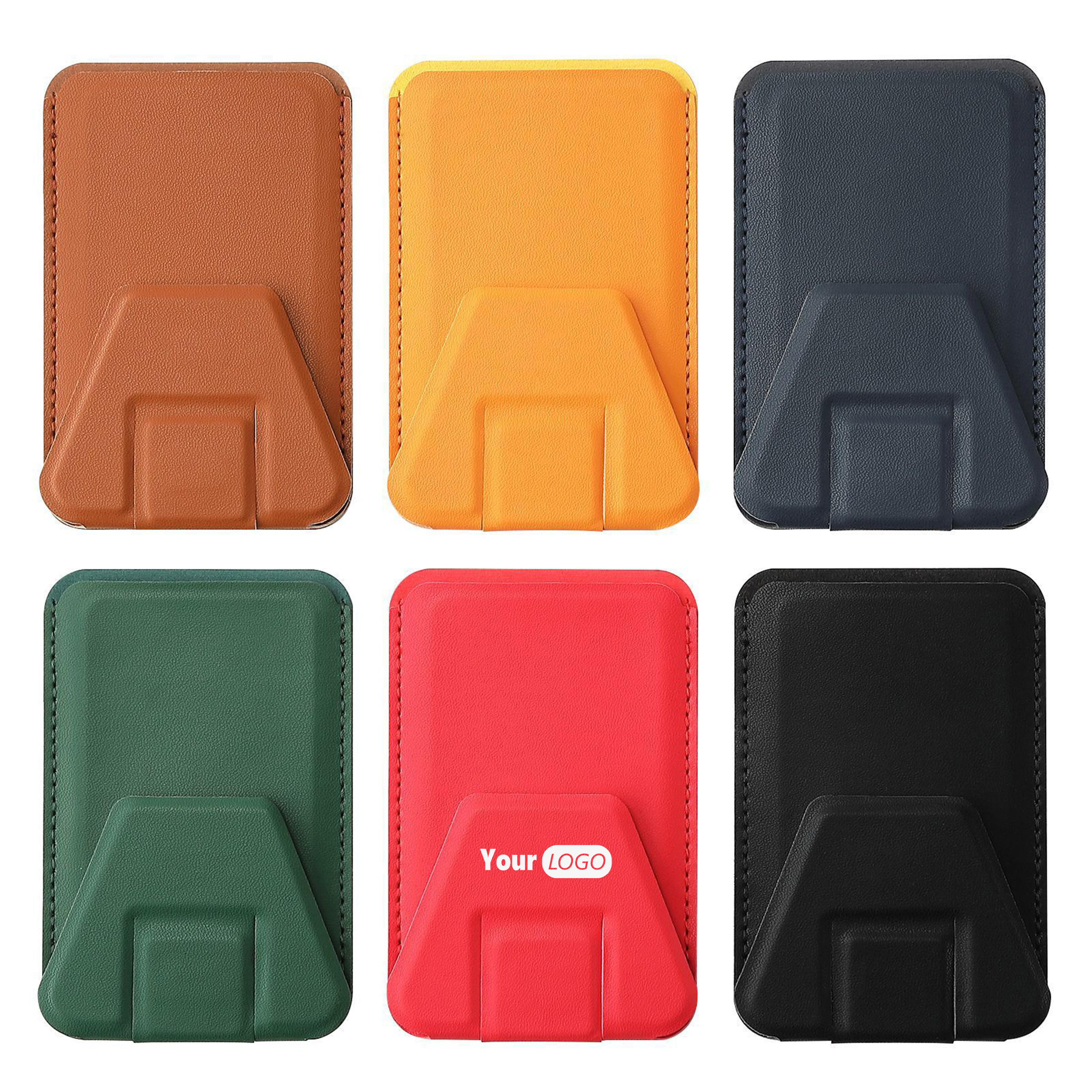 Polyurethane Custom Sticky Card Holder With Built-In Phone Stand 2