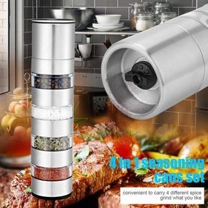 4 In 1 Pepper Grinder With Spice Cans Set For Convenient Seasoning 17