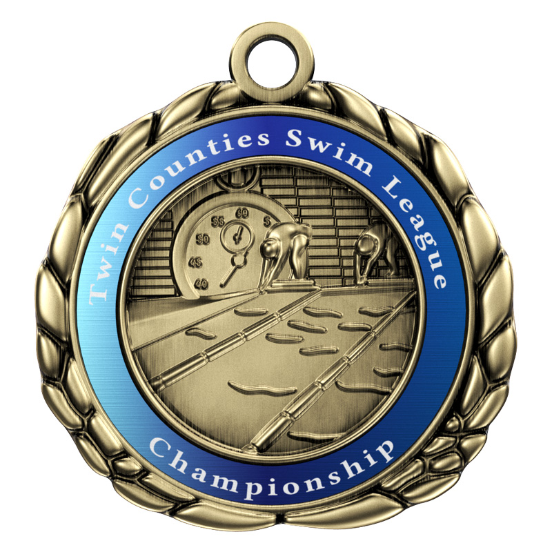 Express Vibraprint™ Swimming Quali-Craft Medallion (2-1/2") 1