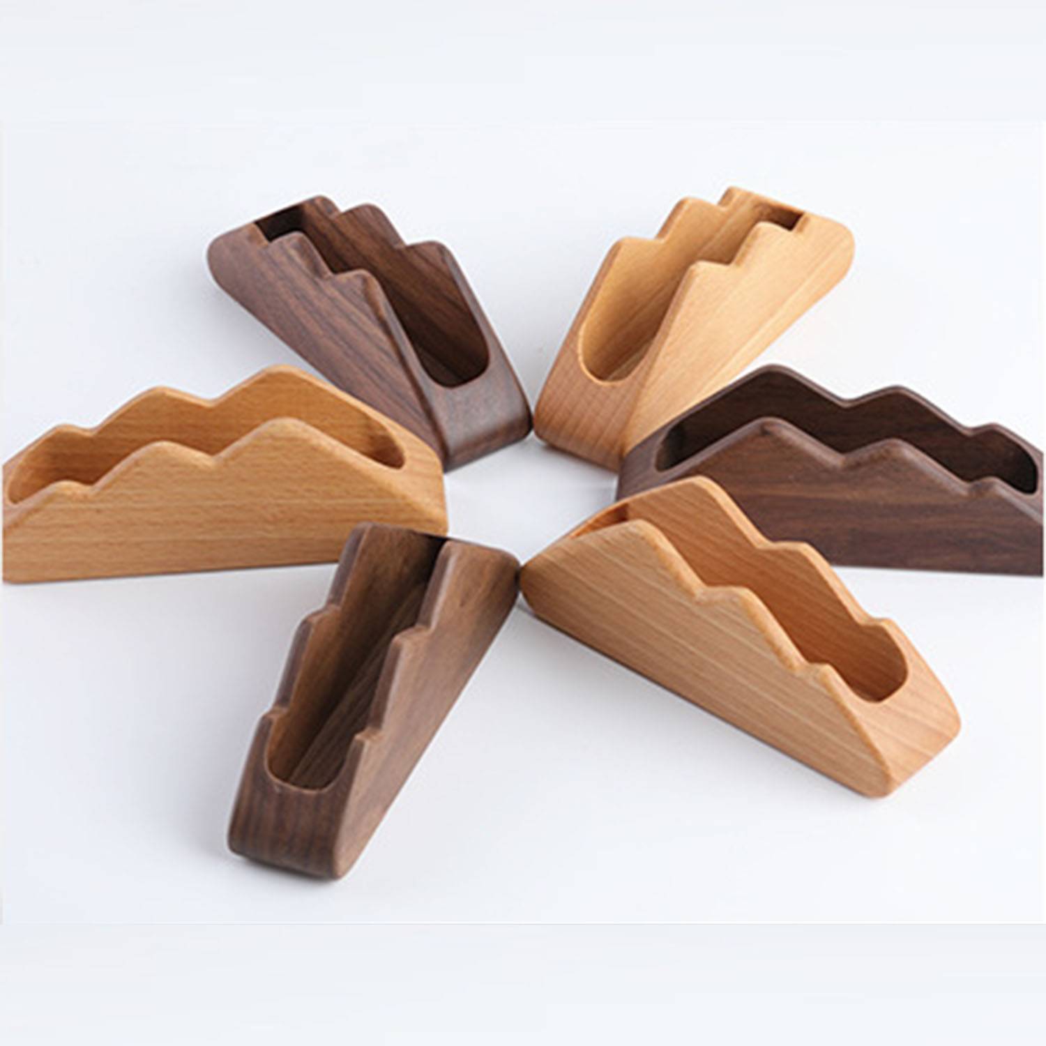 Wooden Business Card Stand Desktop 1