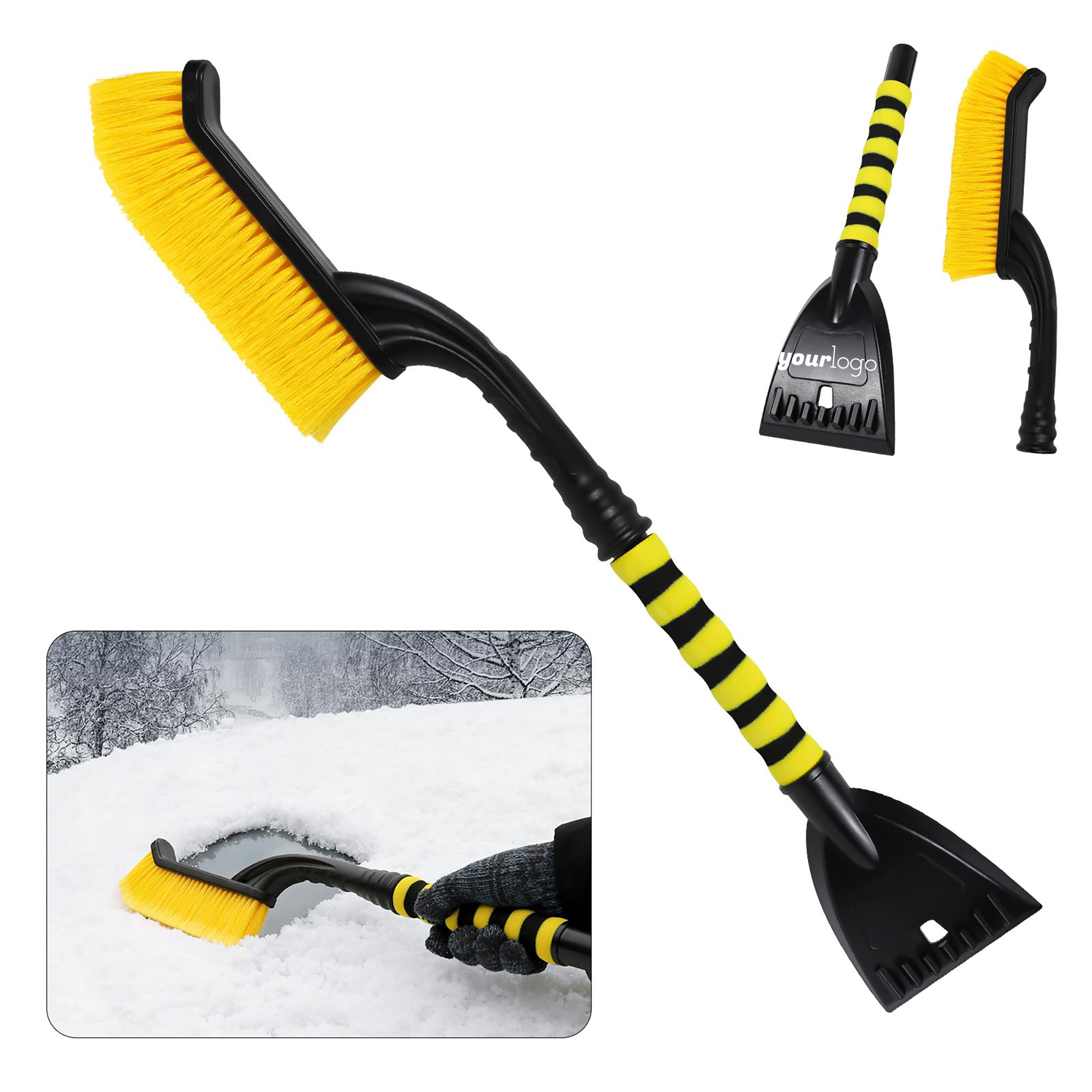 Heavy-Duty Winter Snow Brush with Removable Ice Scraper 1