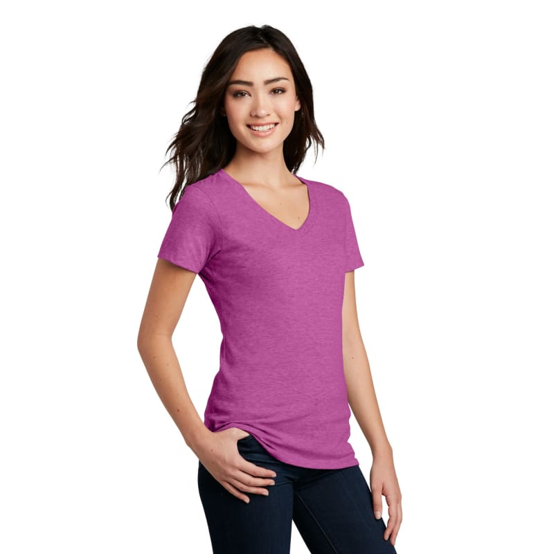 District Women's Perfect Blend CVC V-Neck Tee. 30