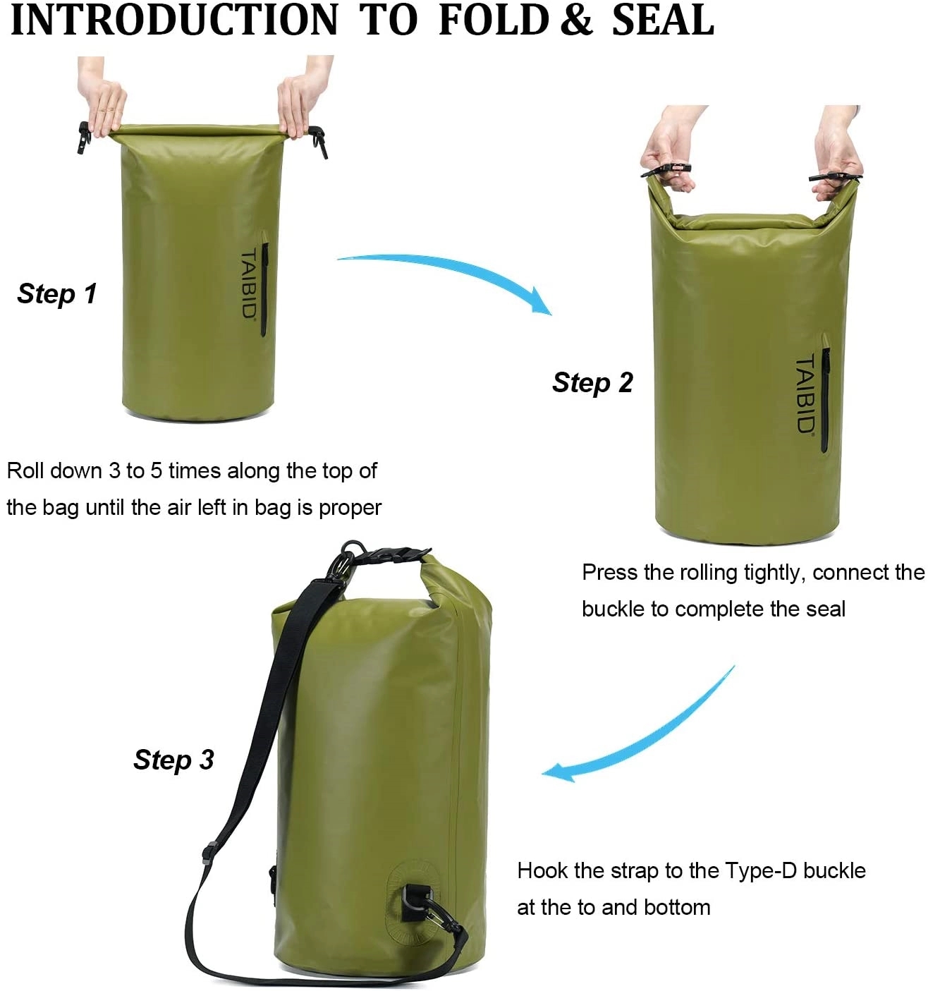 Custom 10L Water Resistant Dry Bag with Single Strap 4