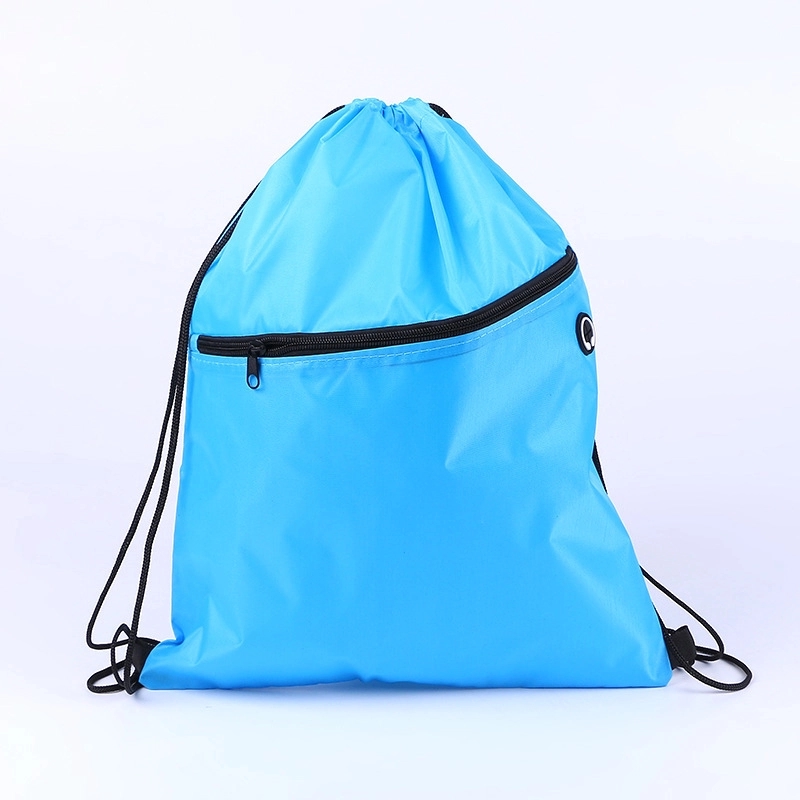 Drawstring Sports Backpack with Front Zipper Hole 5