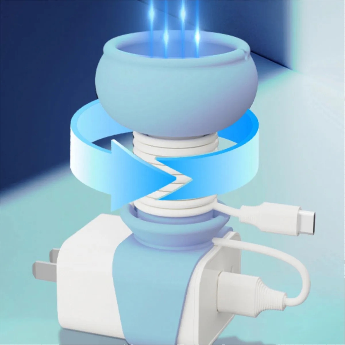 Silicone Cable Winder With Plug Protector 3