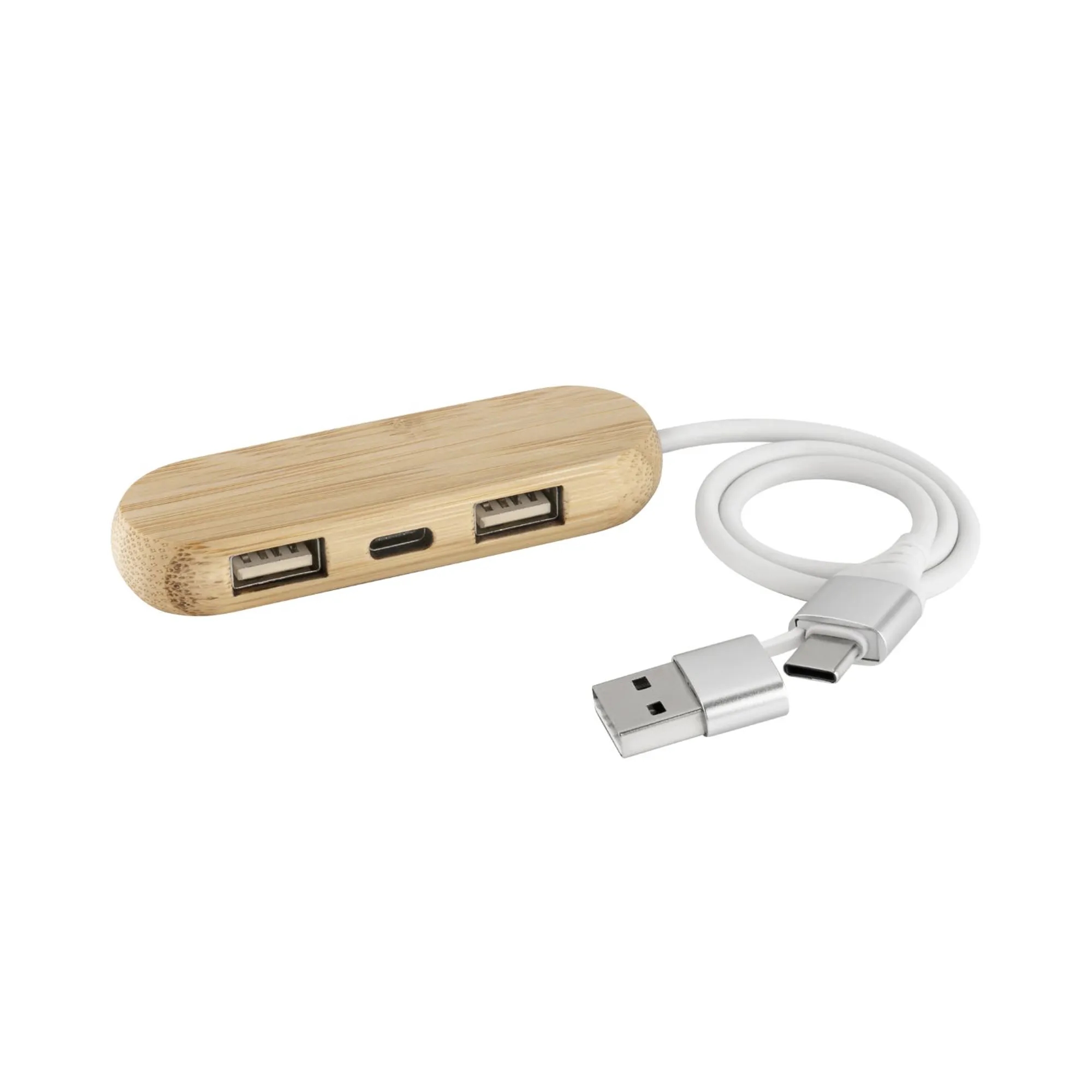 Usb 2.0 Hub With Type C Port And Bamboo Cable 2
