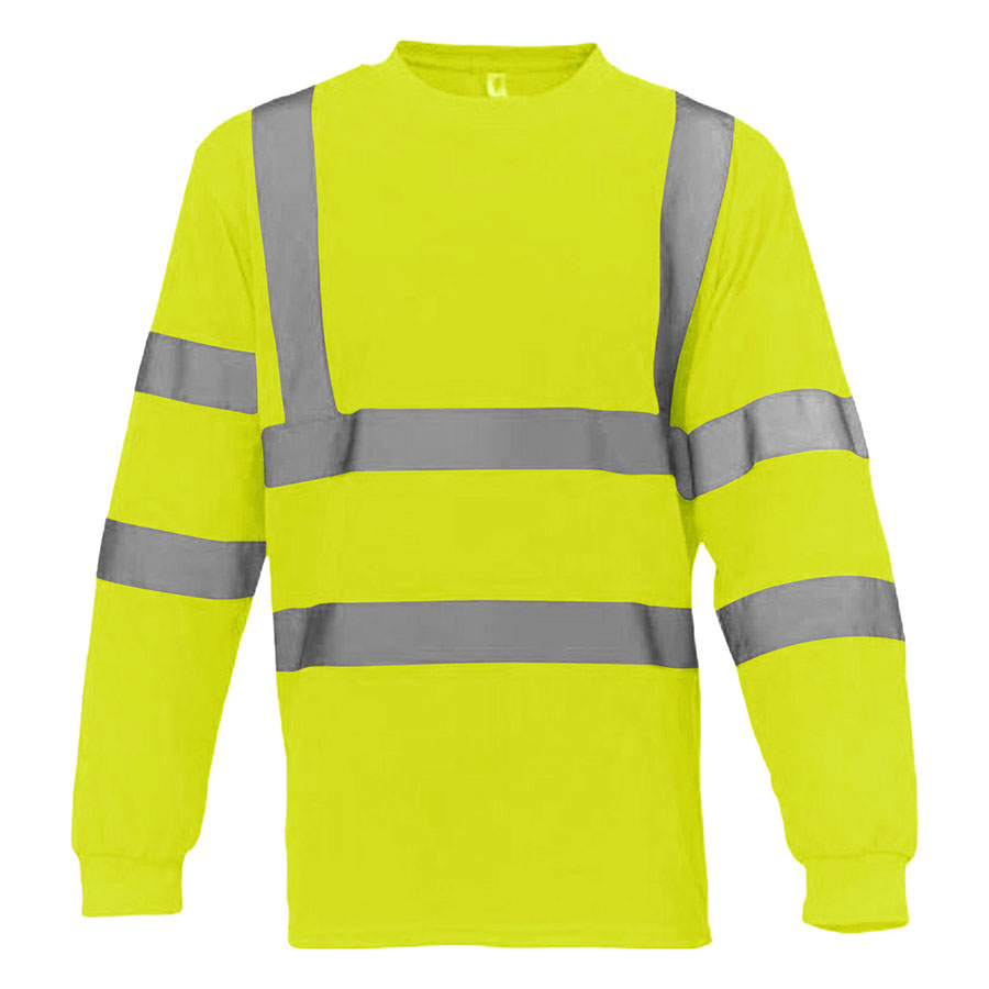 VISIPRO Long Sleeve Reflective Safety T-Shirt with Bands & 7