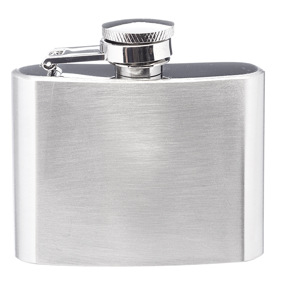 2 oz. Brushed Finish Stainless Steel Flask 2