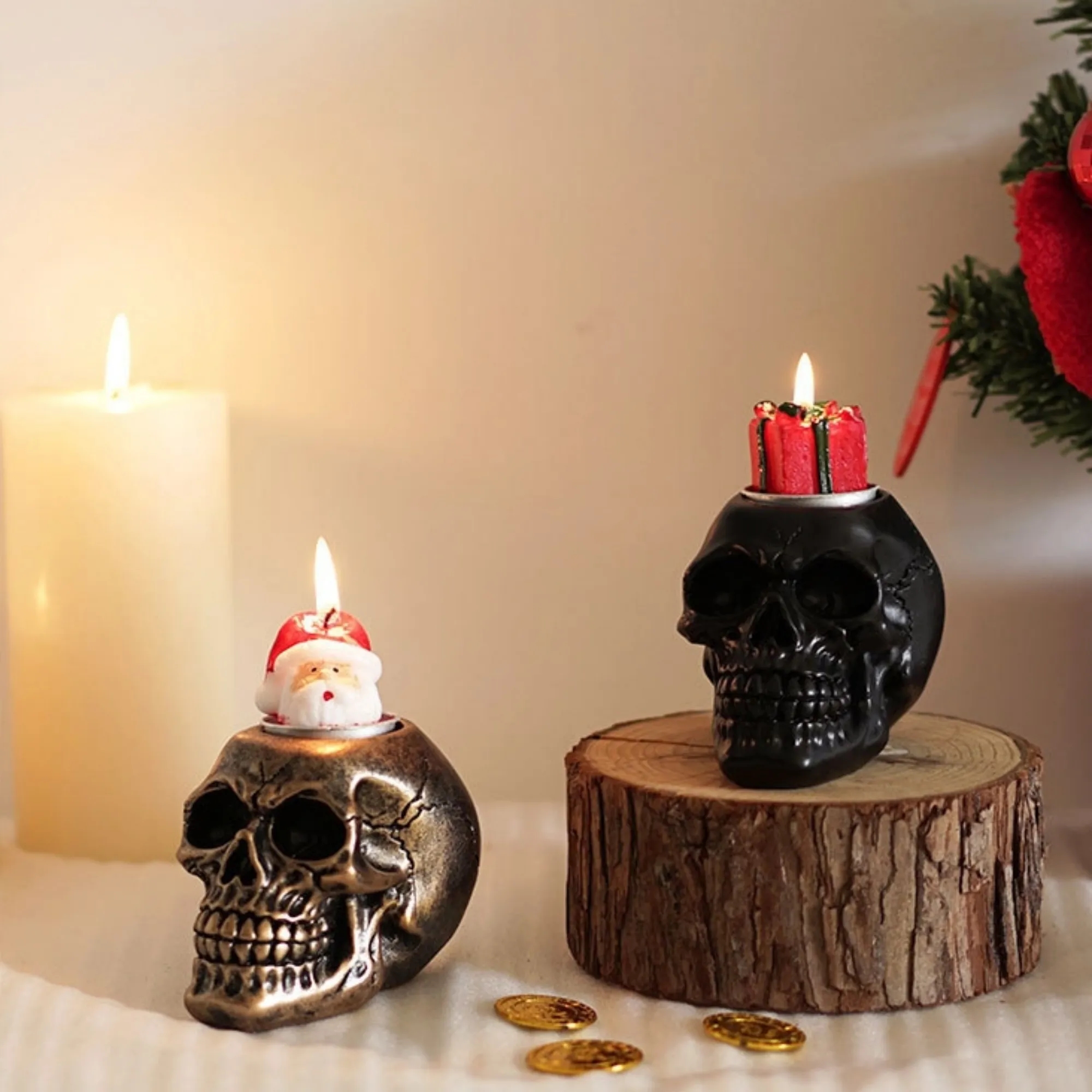 Halloween Skull Candle Holder 3