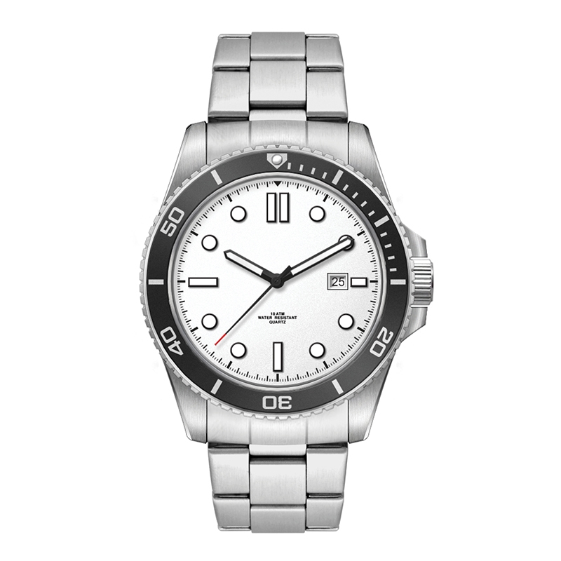 Watch Creations 42.5MM STEEL SILVER CASE, 3 HAND MVMT, WHITE DIAL, DTE DISPLAY, BK ROTATING BEZEL, SILVER BRACELET 3