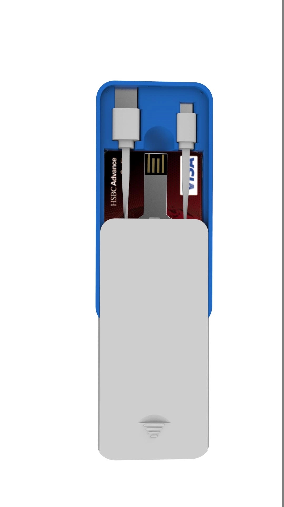 Power bank kit with build-in cable and USB drive in a travel 2