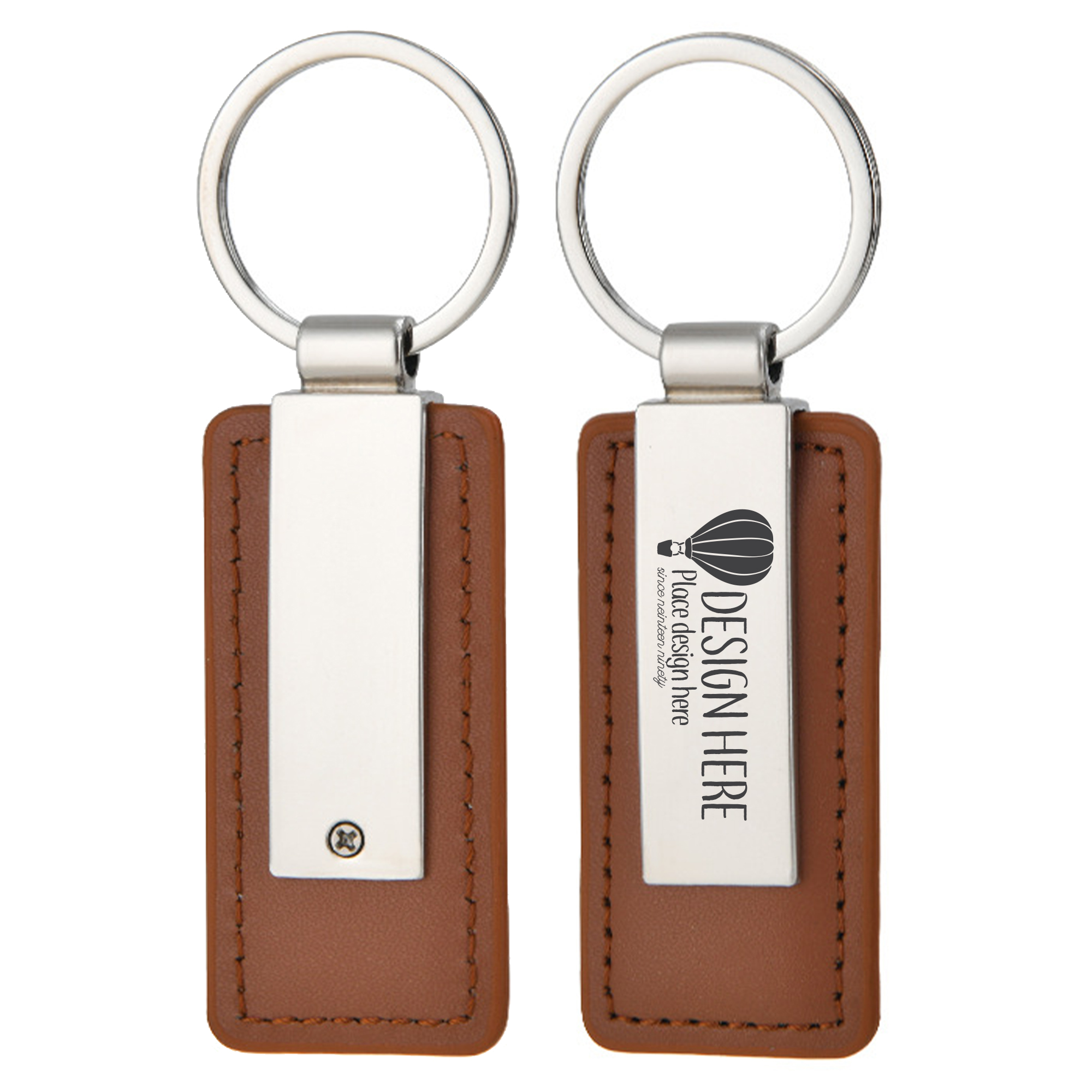 Leather & Metal Car Keychain 3