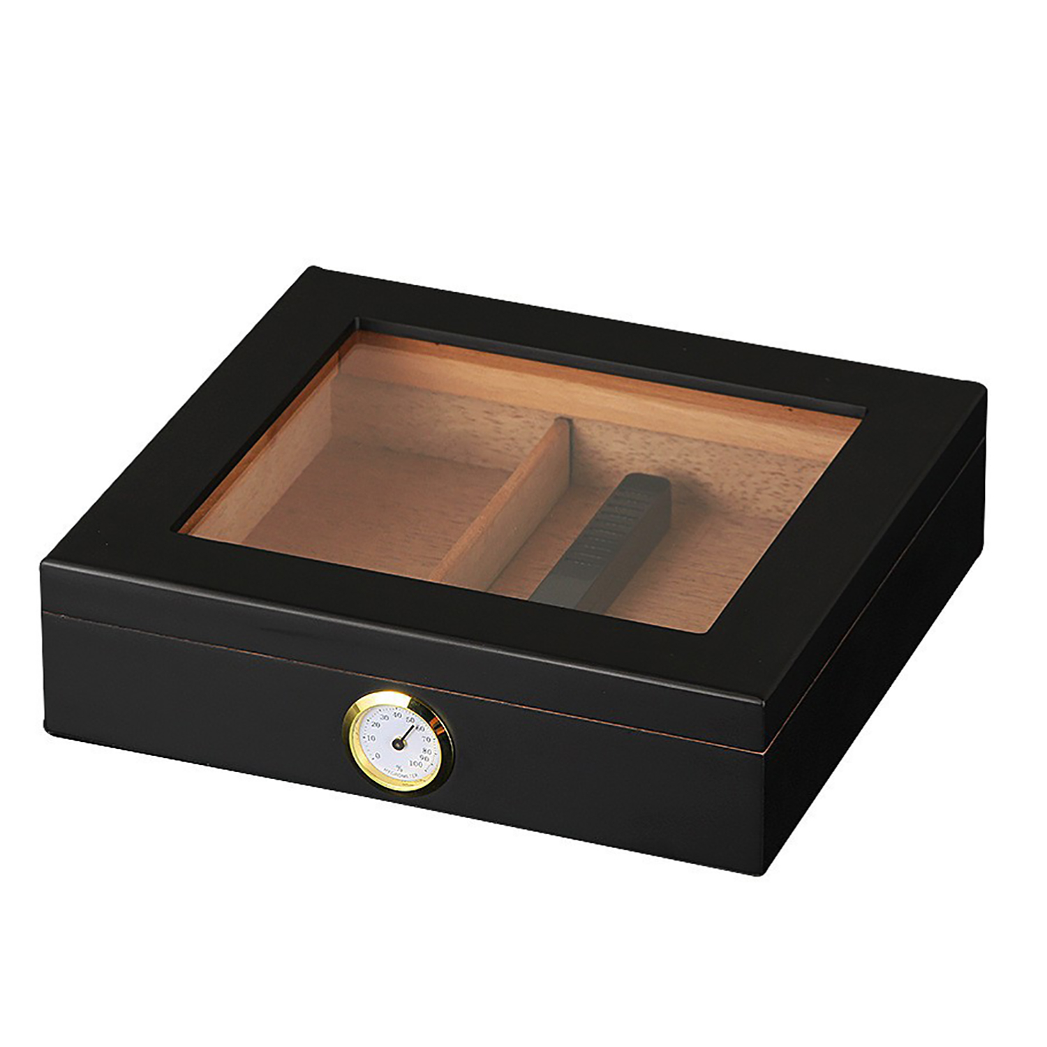 Clear Glass Top Cigar Storage Box w/ Humidifier 5