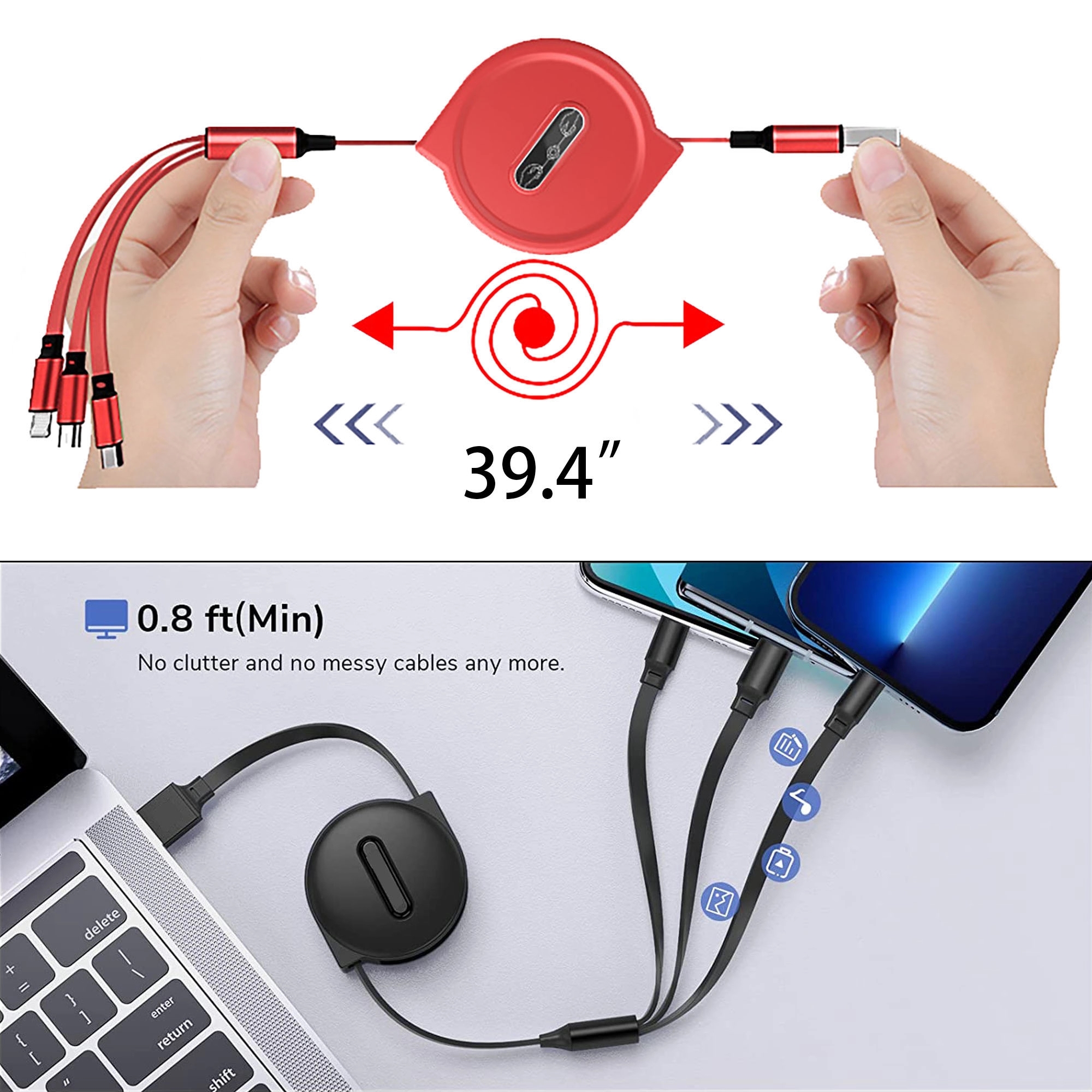 3-in-1 Retractable Charging Cable 8