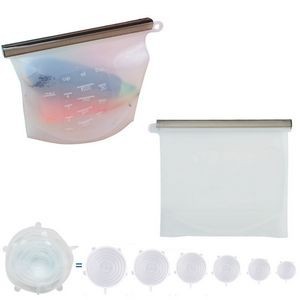 7 In 1 Silicone Food Storage Cover Lids With Reusable Bag 12