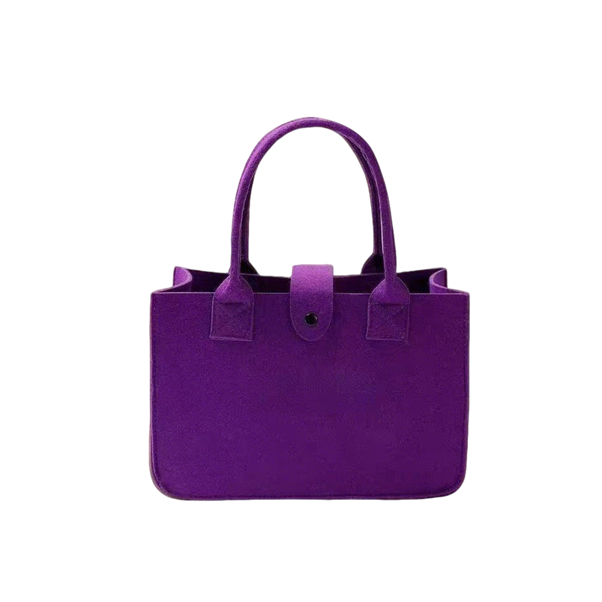 Structured Felt Utility Tote With Buckle Closure 1