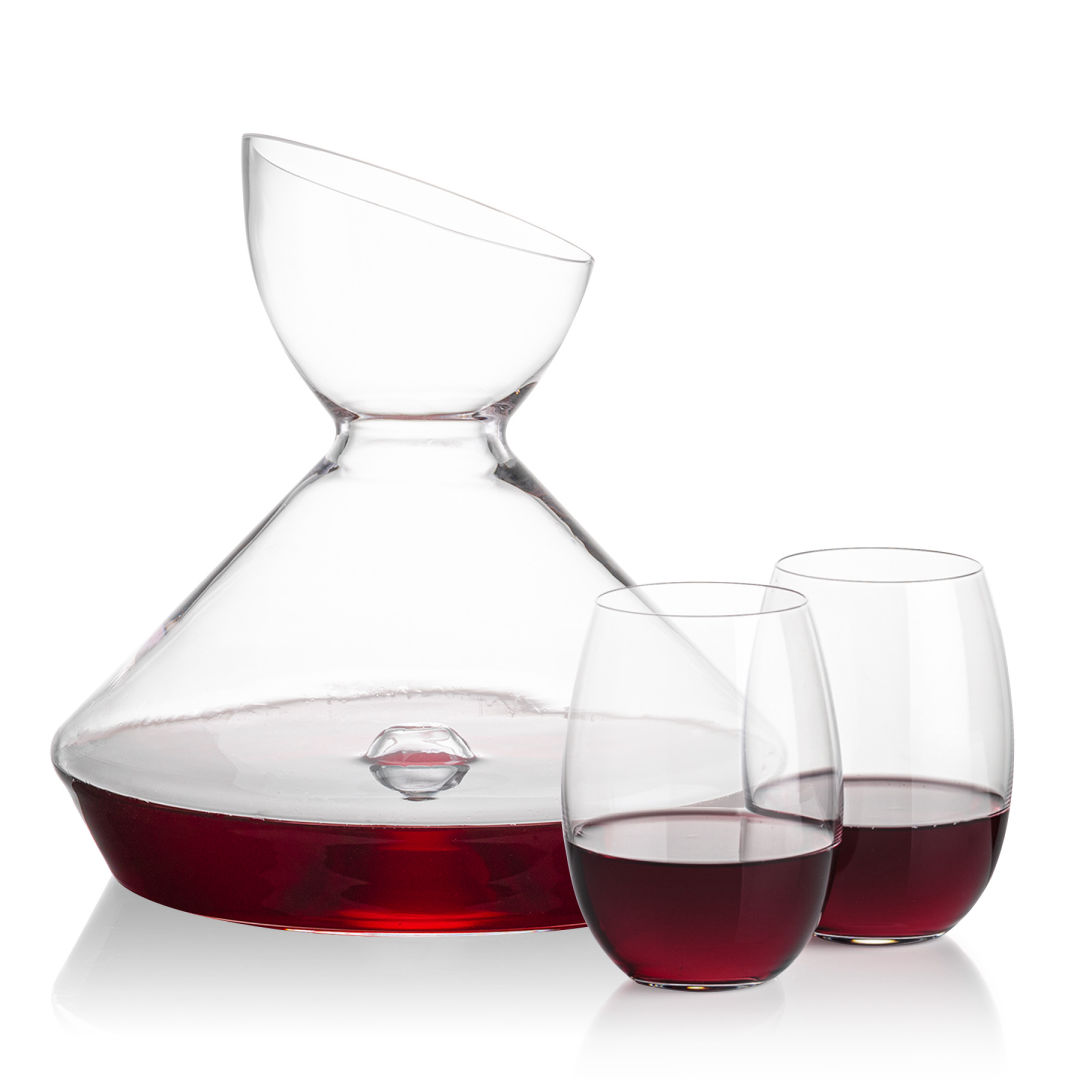 Woodbury Carafe & Carlita Stemless Wine 6