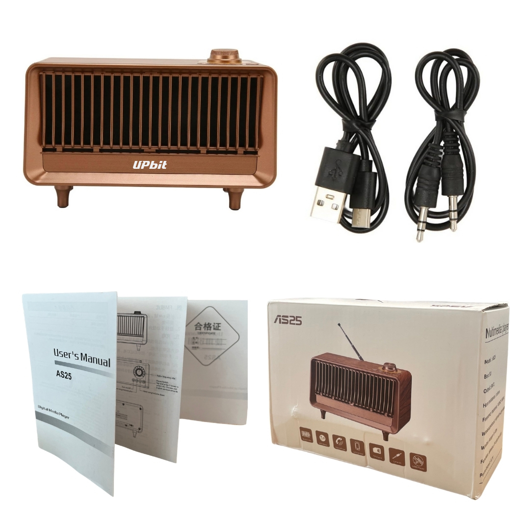 SonicWave Retro Bluetooth Speaker with USB, TF Card, AUX & FM Radio 2