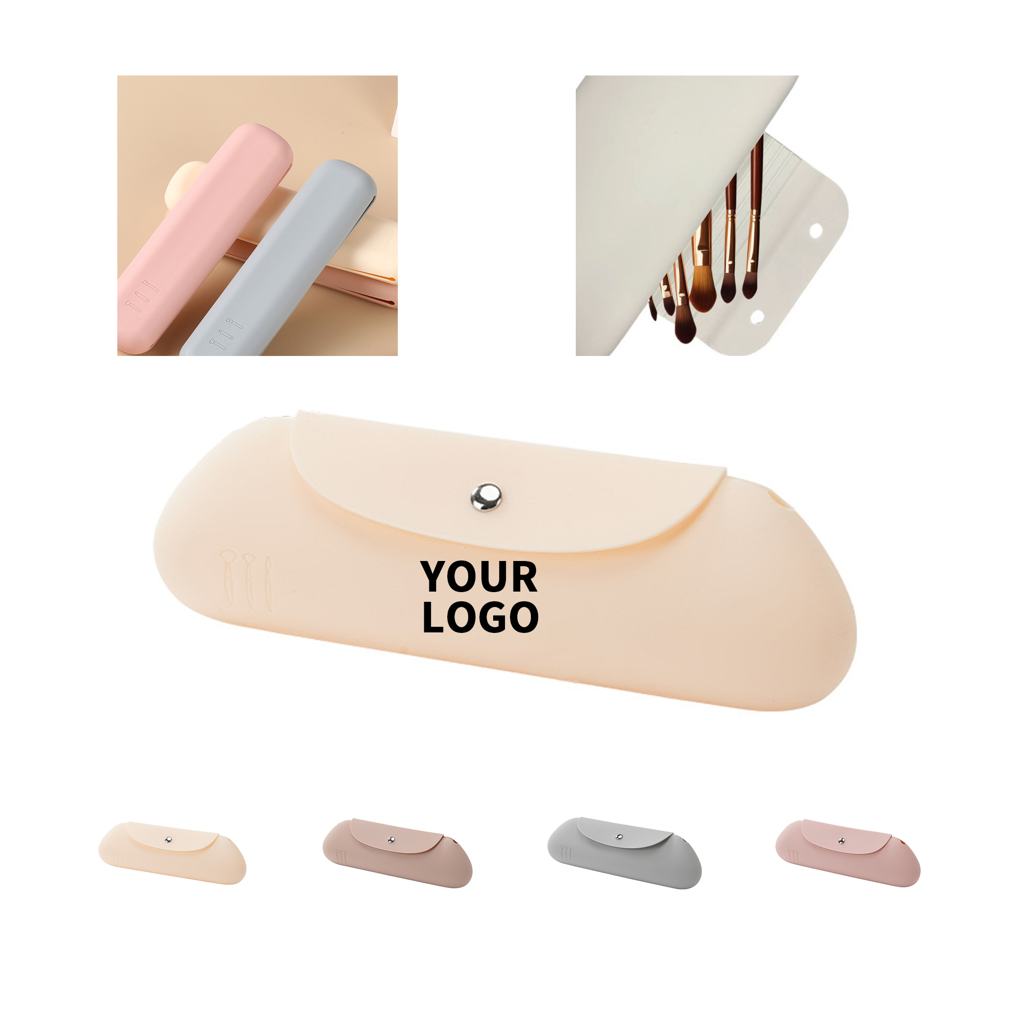 Silicone Travel Brush Case With Magnetic Snap 3