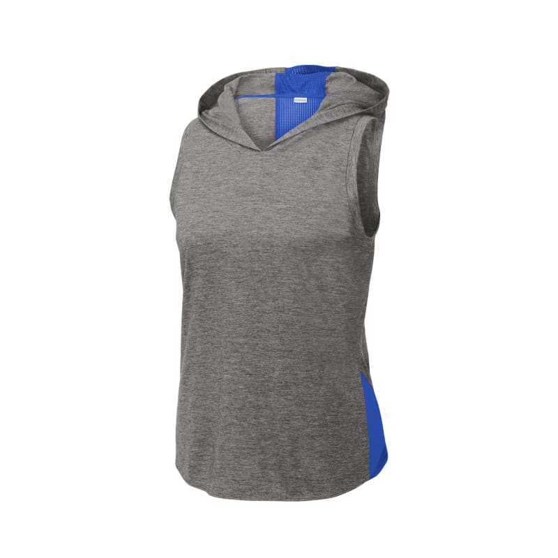 Sport-Tek Women's PosiCharge Tri-Blend Wicking Draft Hoodie Tank. 3