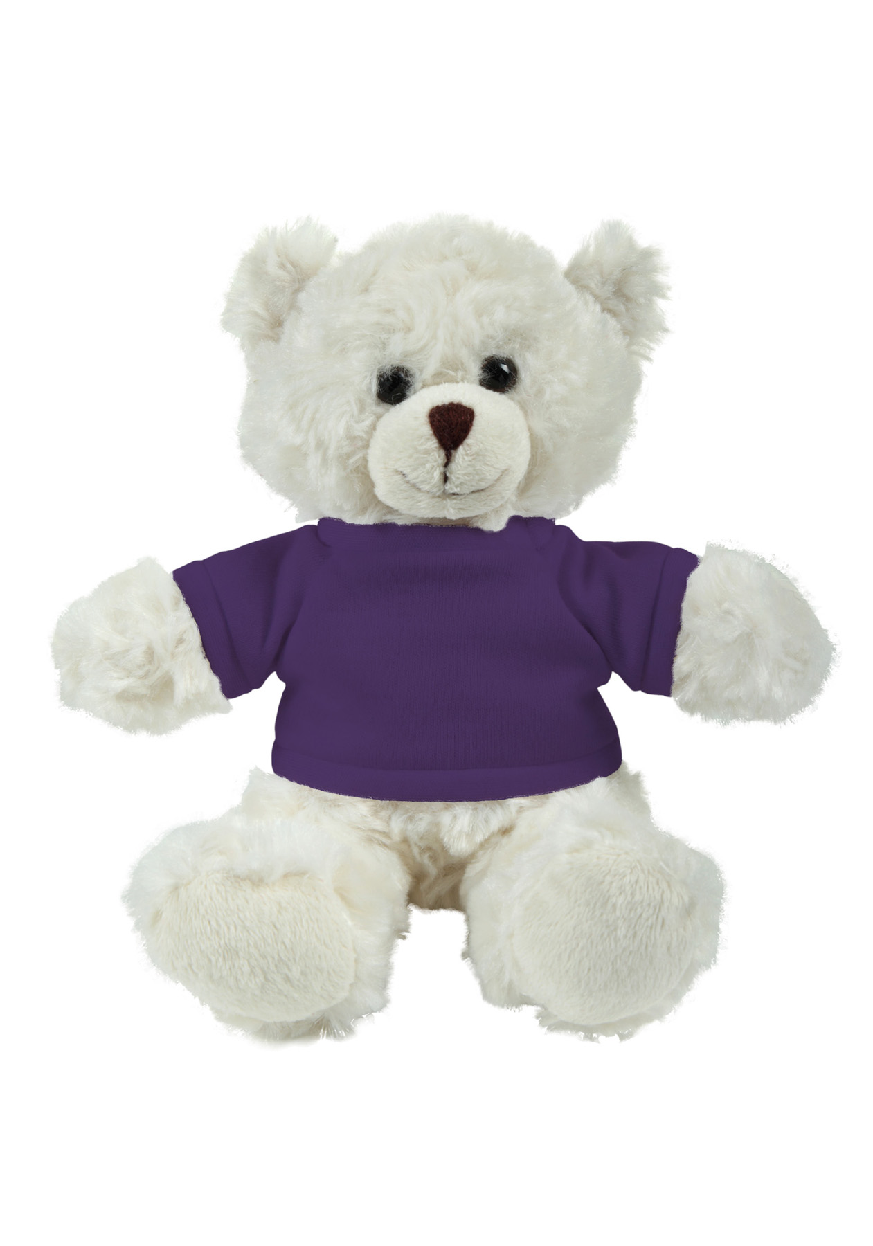 soft plush  Cream Curly Sitting Bear with t-shirt 5