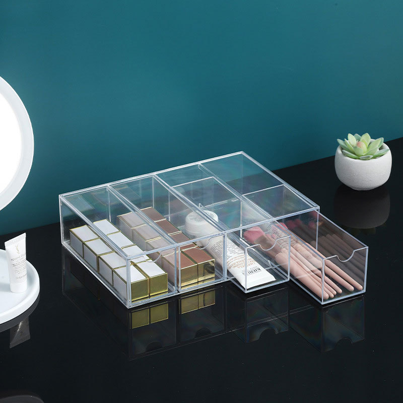 Four-layer drawer glasses stationery makeup storage box 3