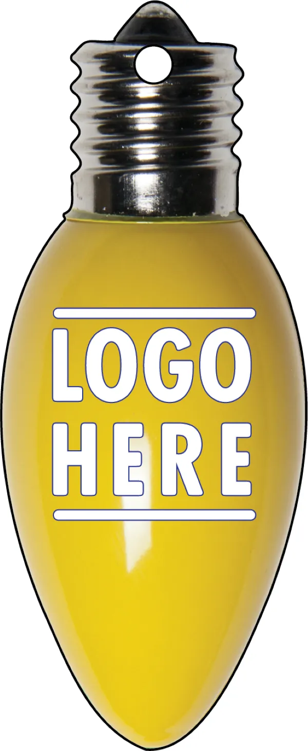 1/4" Recycled Wood Ornaments-LightBulb 1 - Yellow