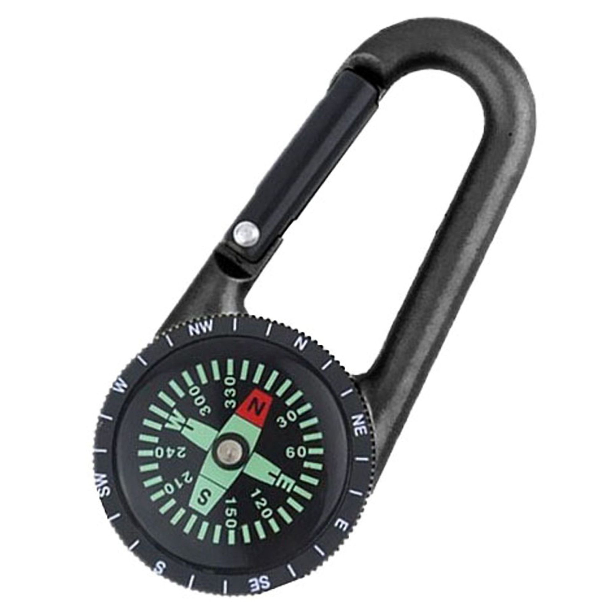 Zinc Alloy Carabiner w/Compass 3