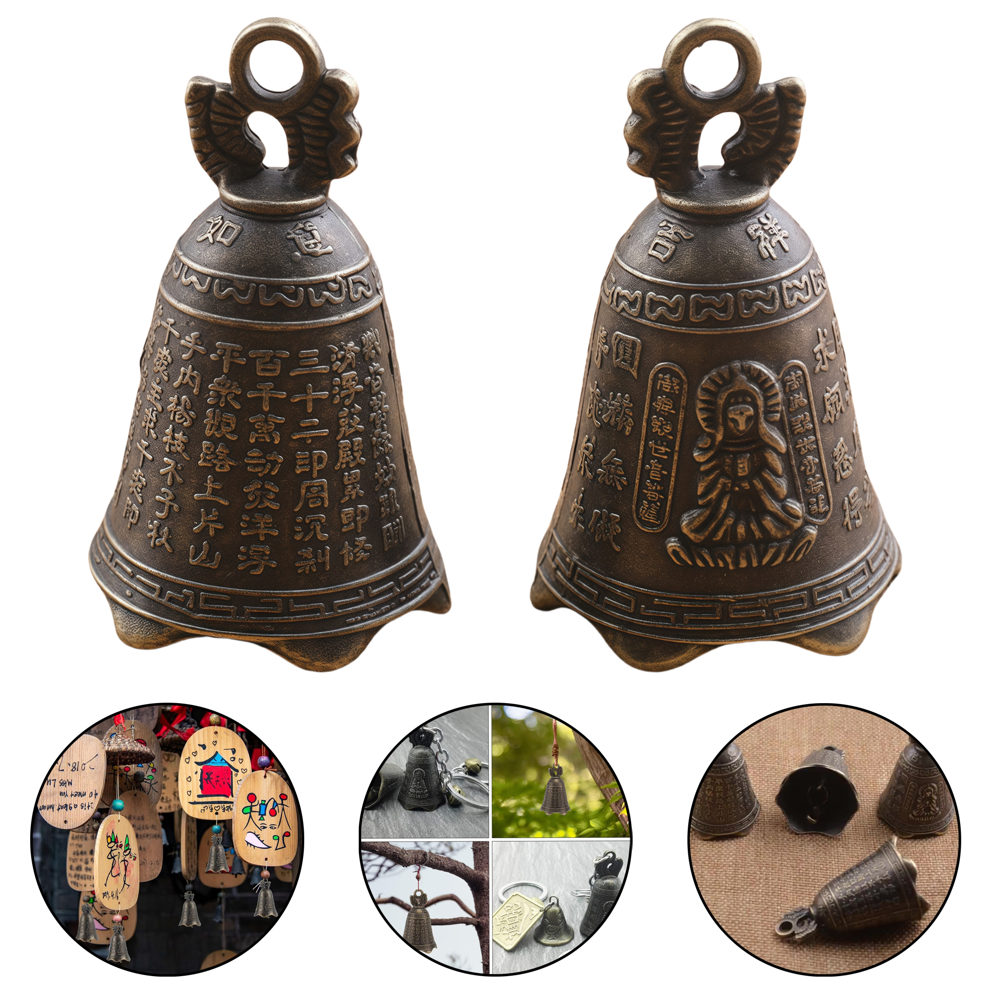 Antique Bronze Bell Pendant Charm 2
