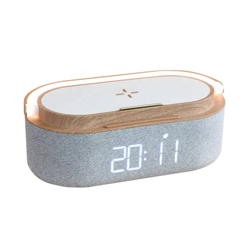 Wireless Charging Bluetooth Speaker w/ Alarm Clock 5