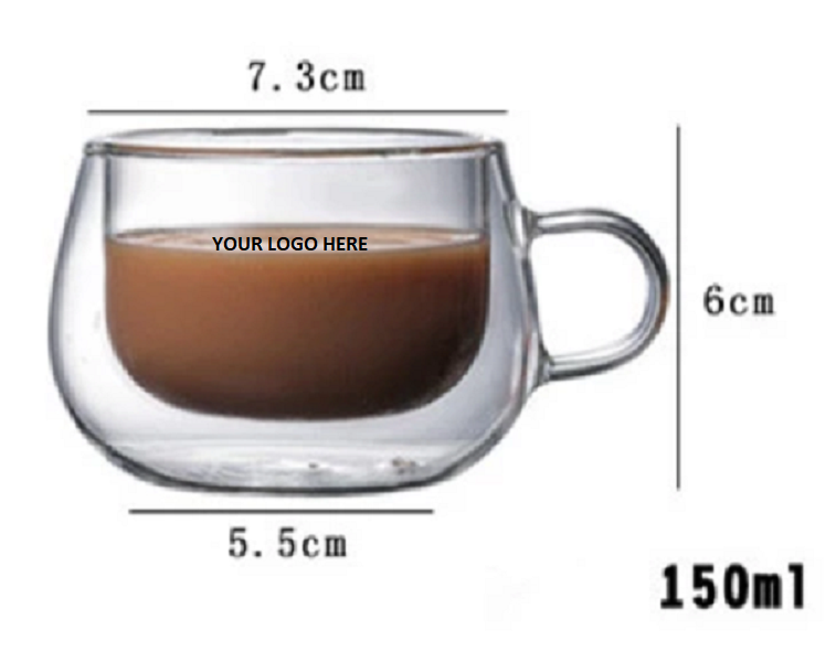 Double Wall Glass Coffee Mug 5 oz 3