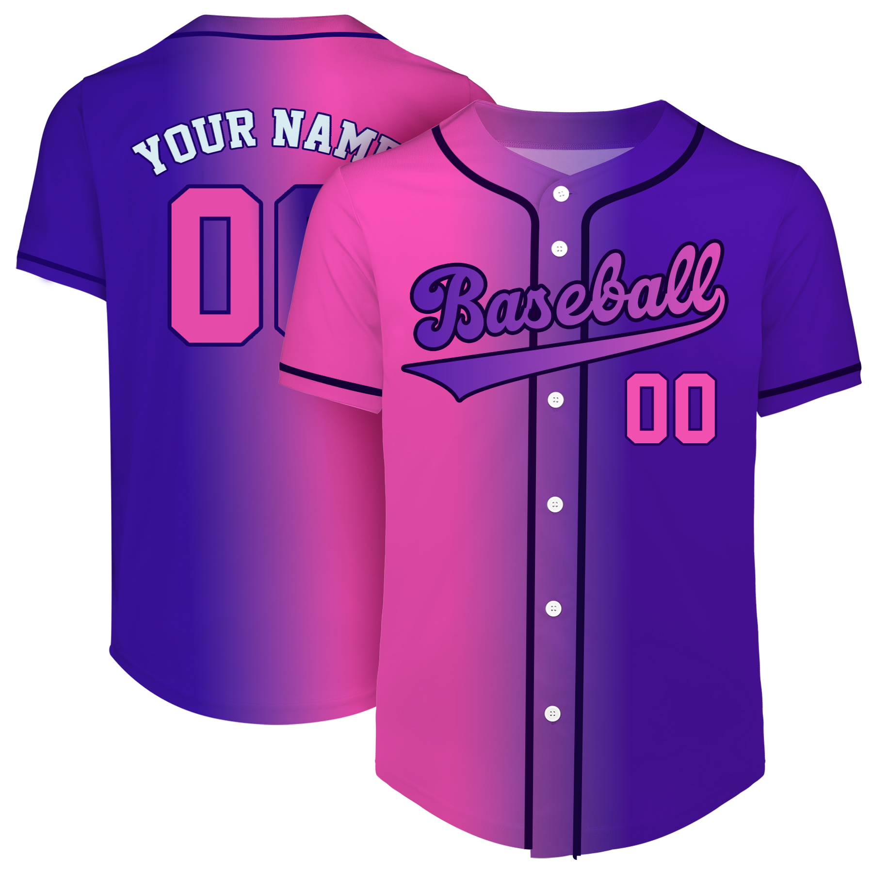 Custom Full-Button Baseball Jersey (Full Color Dye Sublimated) 4