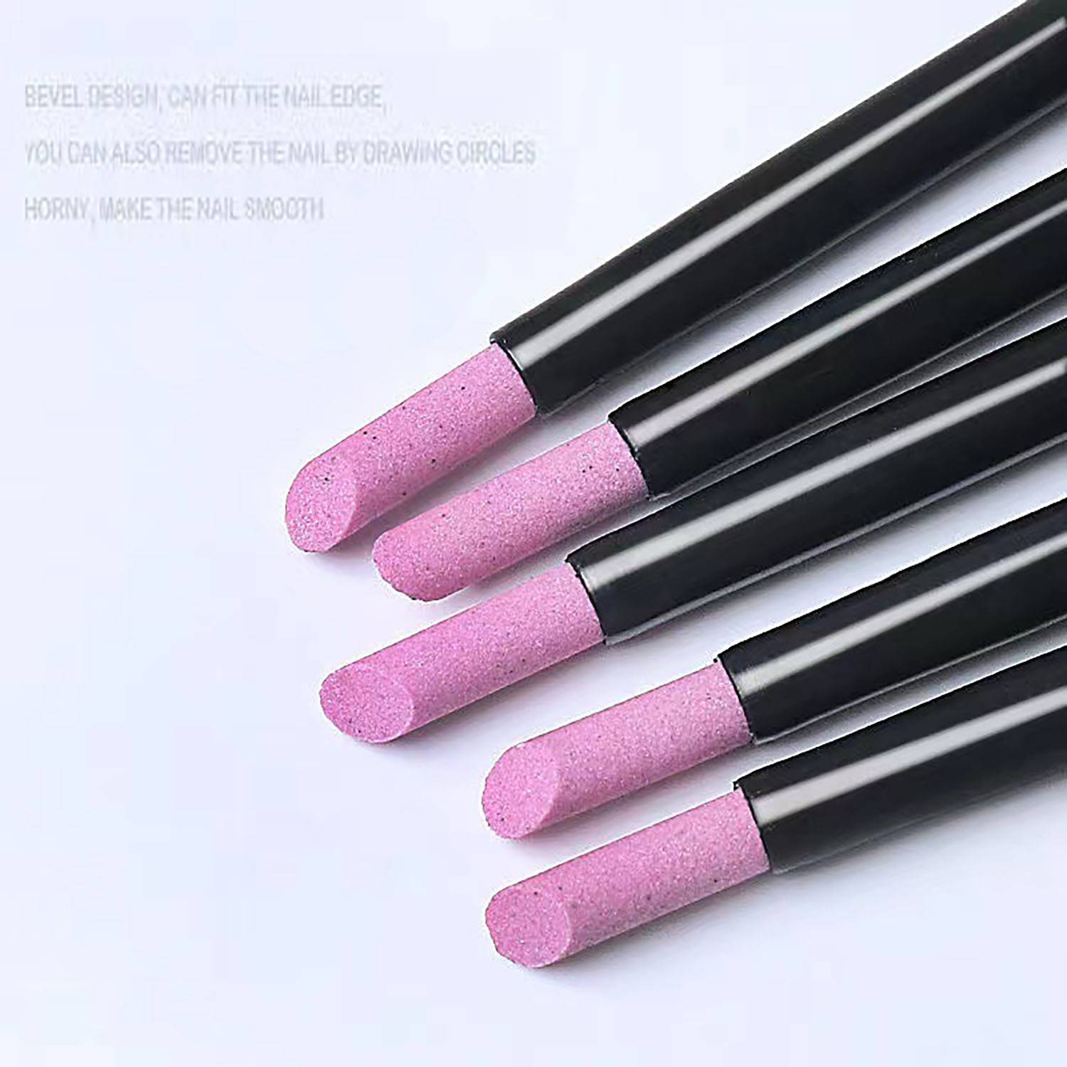 5pcs Quartz Stone Scrub Pen Cuticle Remover Nail File 1