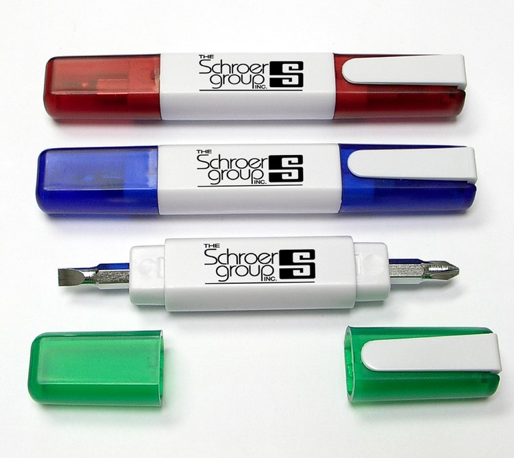 4-in-1 screwdrive tool set with pocket clip