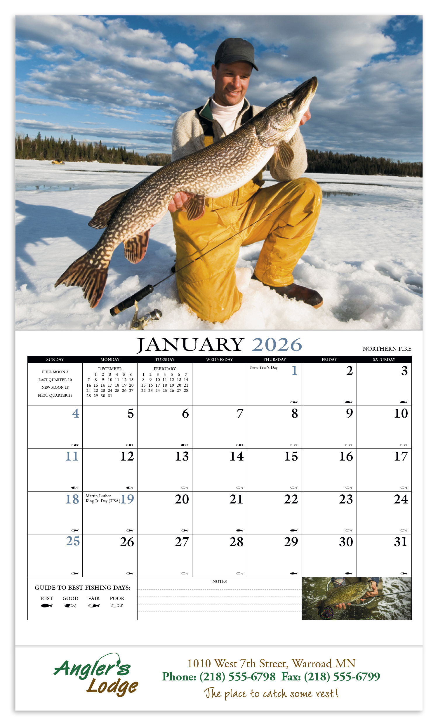 HotLine® Products Fishing Guide Appointment Calendar - Stapled 63