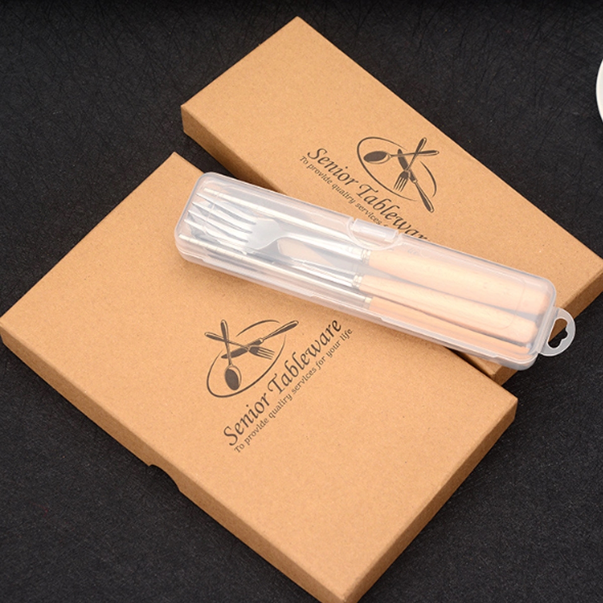 Custom Portable High Quality Wood Handle Cutlery Set 8