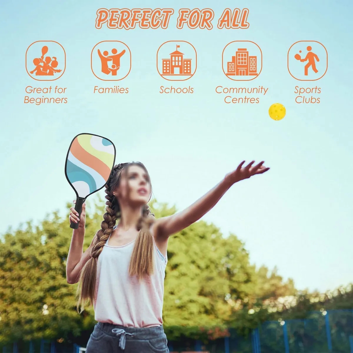 Wooden Pickleball Paddles Set 3