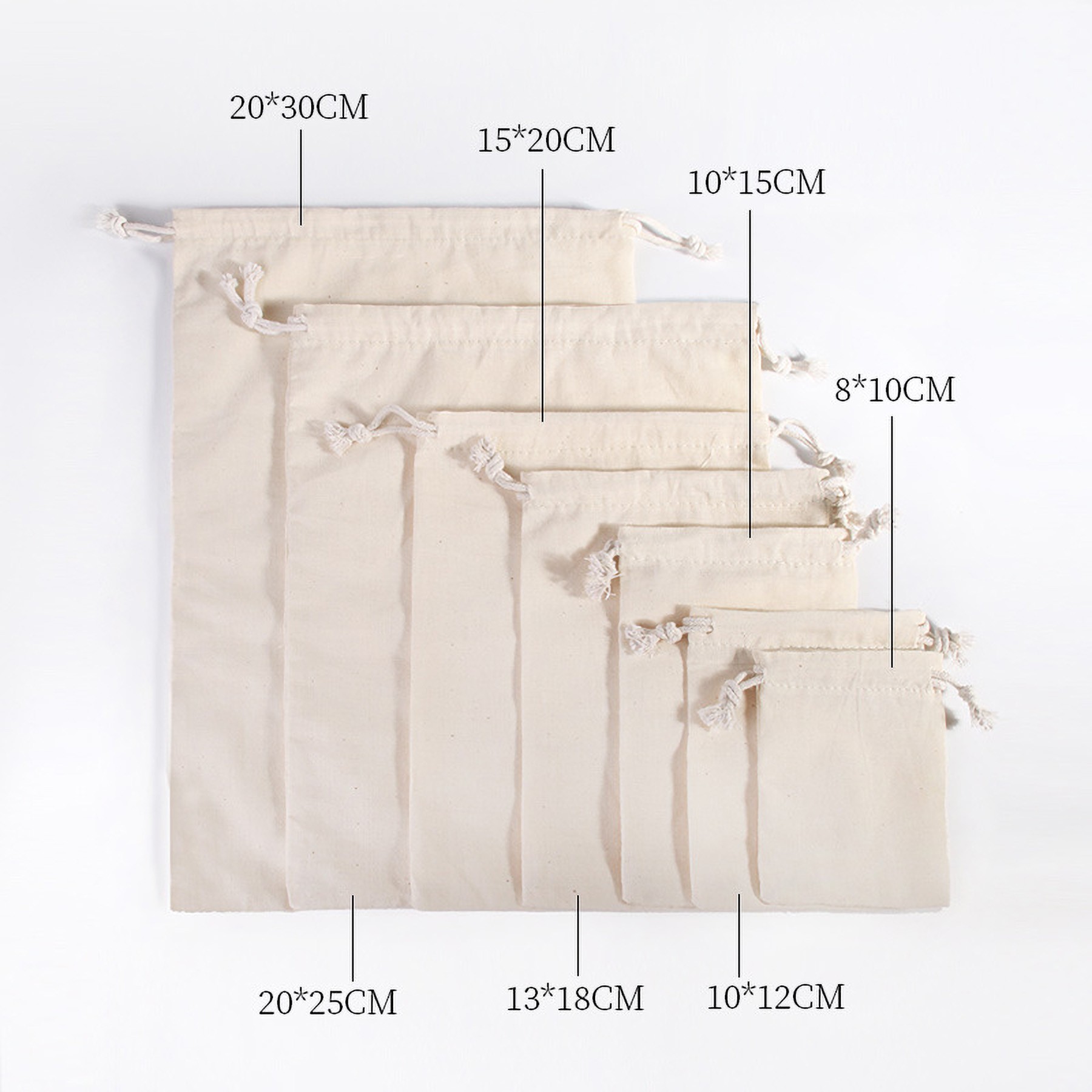 Cotton Drawstring Bag Reusable Packing Storage Bags 2