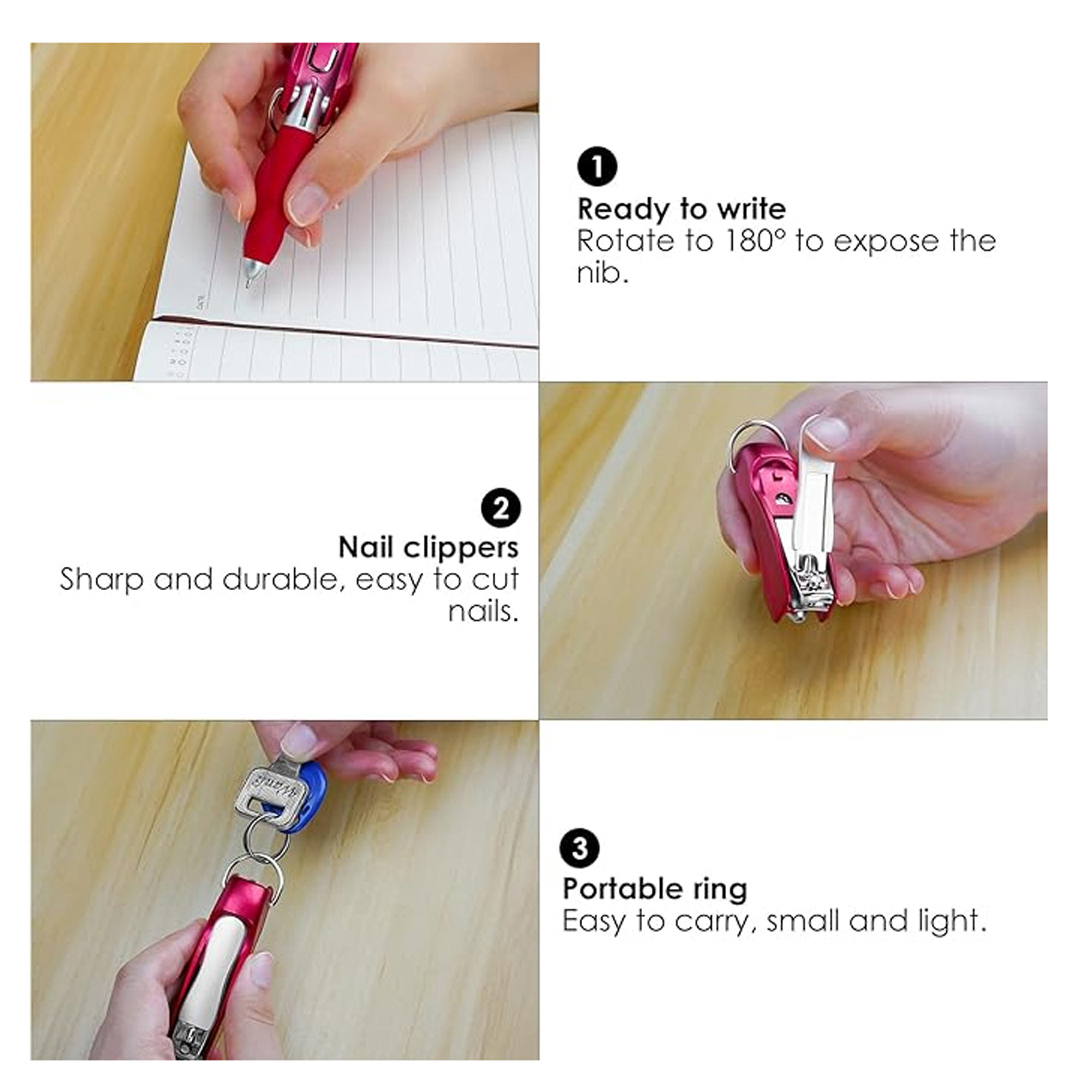 Nail Clippers Pen With Key Chain 3