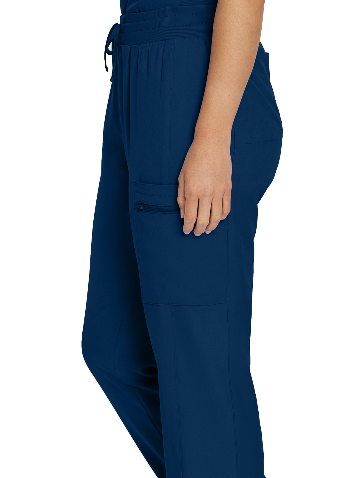 Landau - Forward - Women's Seven-Pocket Mid-Rise Rib-Knit Elastic Waist Cargo Pant 58