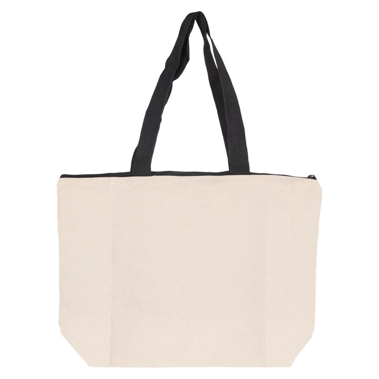 Colouring Calico Zip Shopper, custom tote bag with logo imprint 3