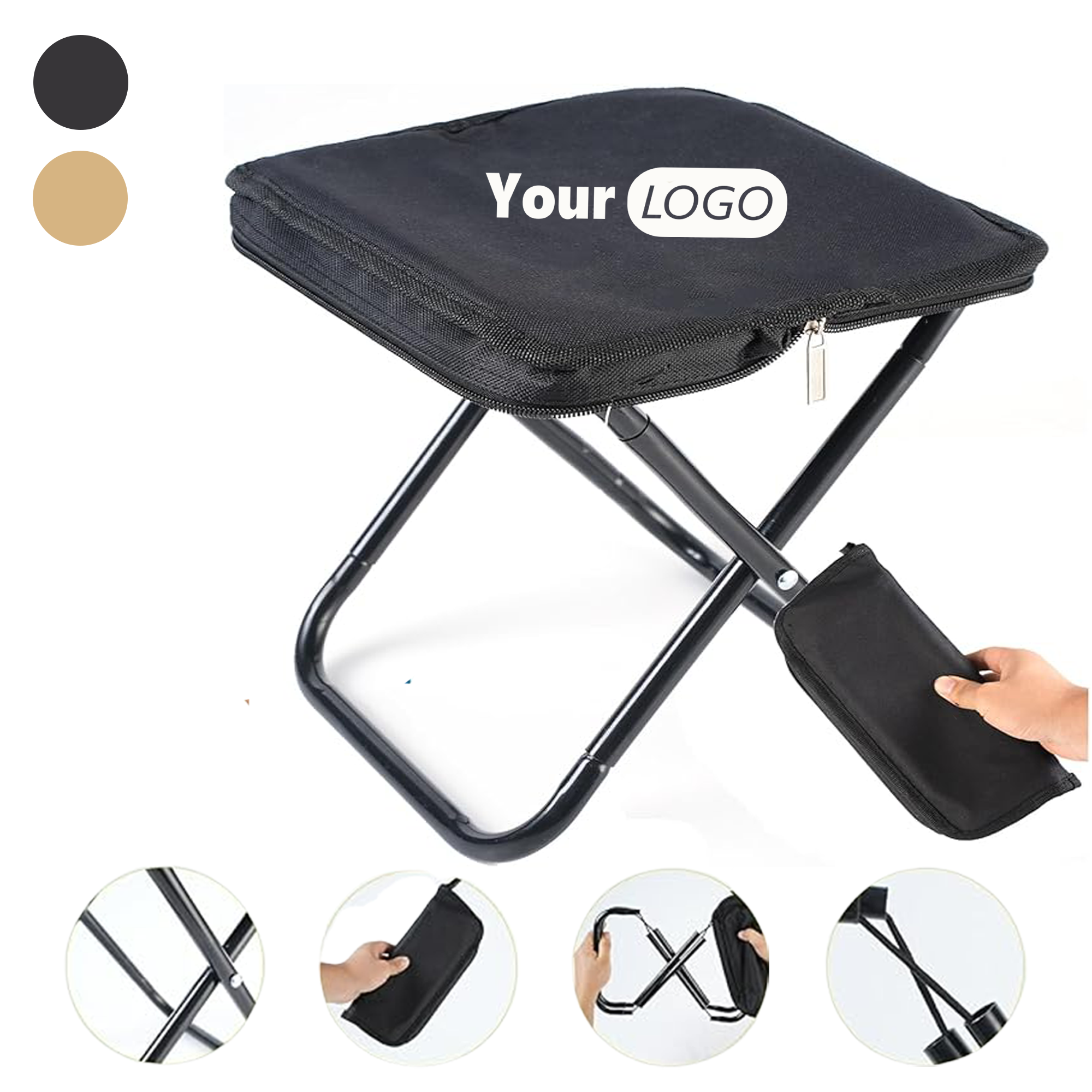 Portable Folding Stool With Carry Bag MOQ10 2