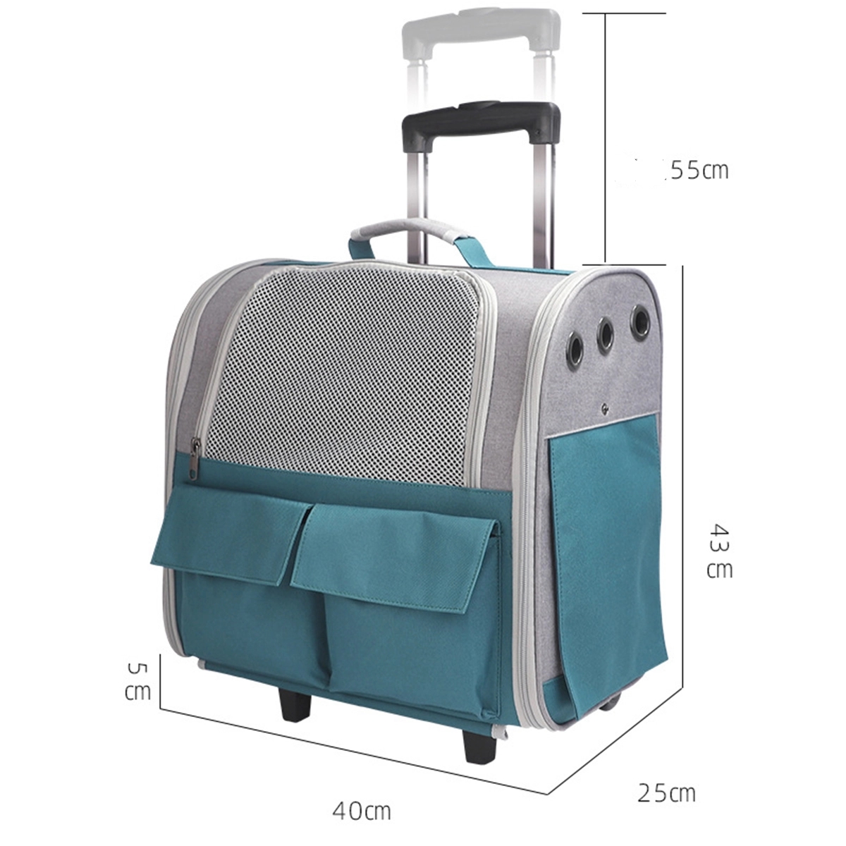 Pet Rolling Carrier with Wheels 3