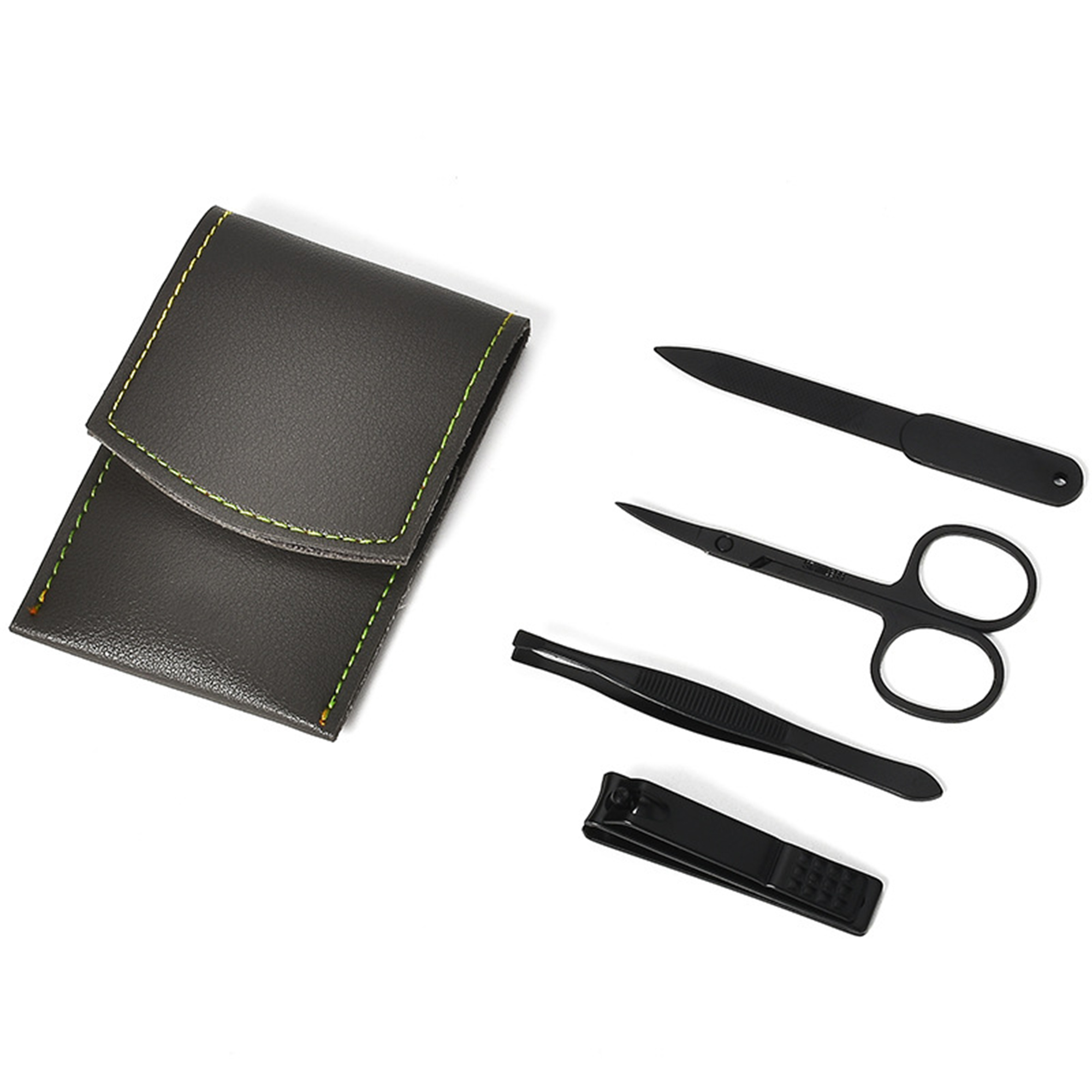 Stainless Steel Nail Care Kit In Leather Case 4" x 3" 5
