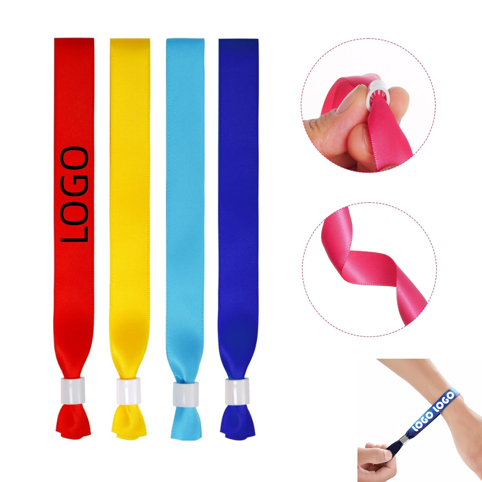 Music Festival ID Events Wristbands With Locking Bead 3