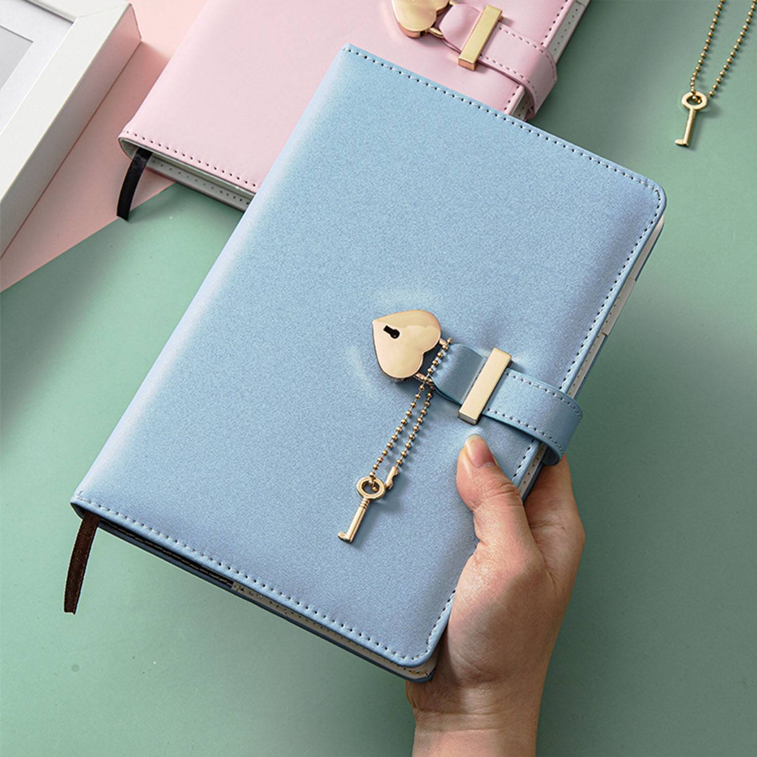PU Notebook with Password Love Lock 8