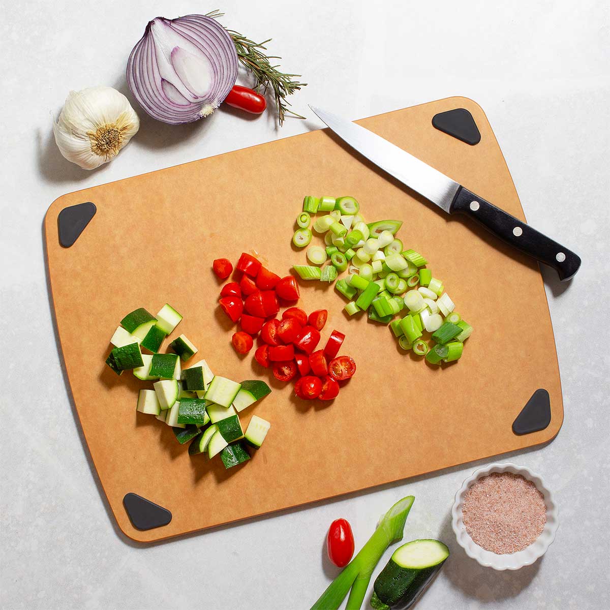 Vellum™ Wood Fiber Cutting Board with silicone feet 3