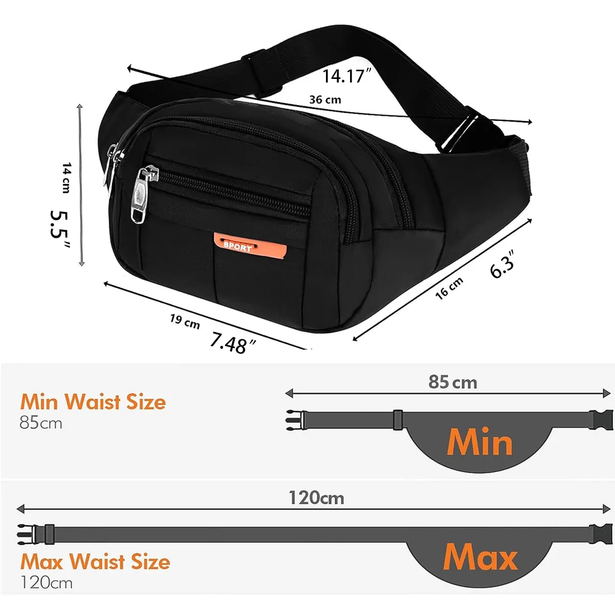 Men Women Waist Hip Belt Bag 4