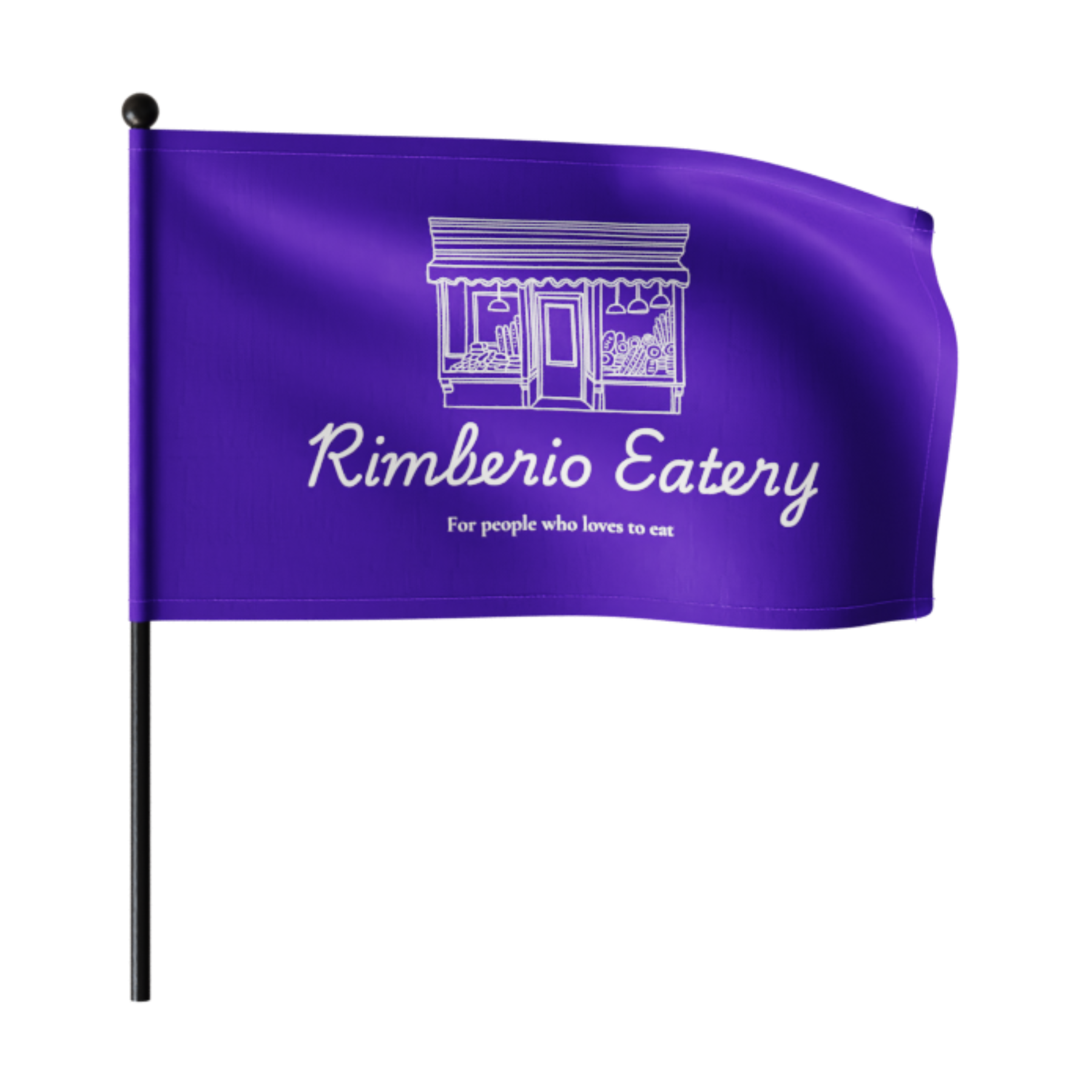 Waving Rally Flag 15 x 9" with 16" Pole